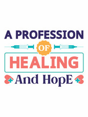 Nurse Typography T-shirt Design with editable vector