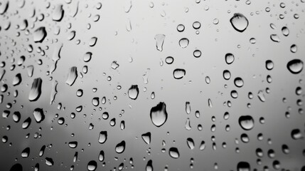 Rain water drops on the glass. Raindrops on window texture