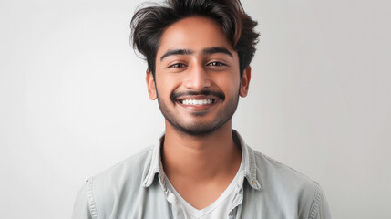 Obraz premium young indian man smiling on white background