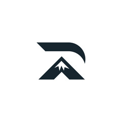 Letter R and Mountain Logo Design