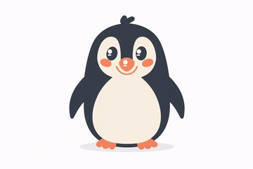 a cartoon penguin with big eyes
