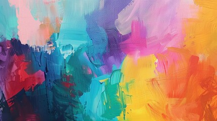 Colorful acrylic strokes create a dynamic and abstract artwork on canvas