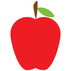 red apple with leaf. vector illustration.