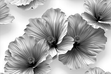 Abstract artistic coloring flowers white for decoration design. 