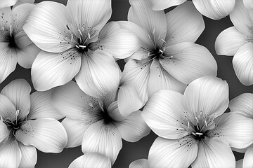 Line of artistic coloring of flowers in white for wallpaper design.