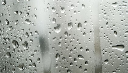 Rain water drops on the glass. Raindrops on window texture