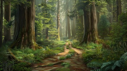 Obraz premium Forest Adventure High Pathways Through the Trees