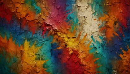 Obraz premium Multi color rough filler wall texture art background. Generative AI