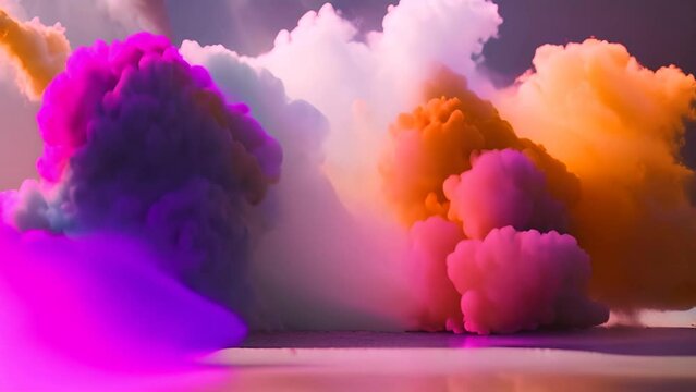 Vibrant Clouds of Colored Powder Exploding in Air Generative AI