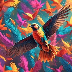 Obraz premium 飛び立つ一羽の鳥