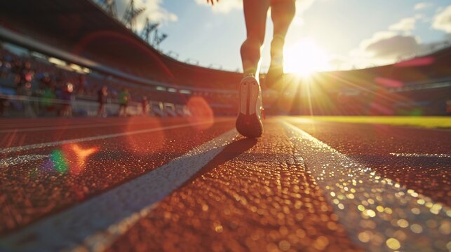 rear low angle view of the runner jogging, sprint for healthy lifestyle, suitable for motivation to gain endurance
