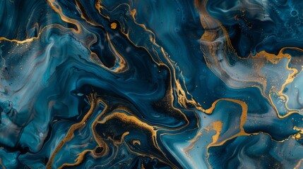 Abstract blue and gold marble texture