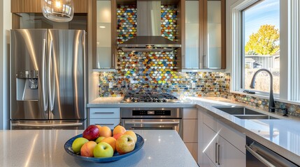 Open kitchen with a focus on modern materials