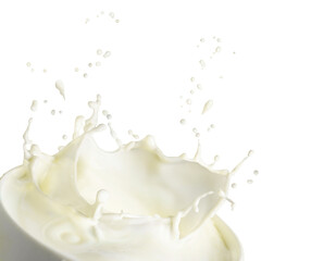 Milk Splash crown in a White Cup symbolizes energy of a dairy drink