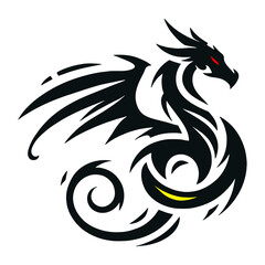 Naklejka premium Black Dragon Indonesian Mythology