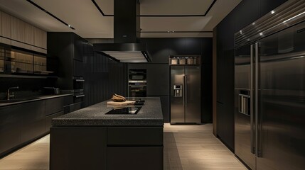 Open kitchen with a minimalist design