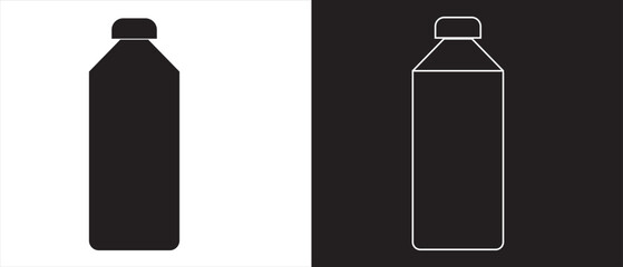 silhouette of a bottle of water icon. Bottle icon vector set. Suitable for design of soft drink, mineral water icon.
