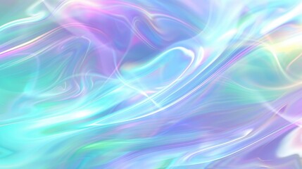 Blurred abstract background with a gradient of pastel blue, purple, and green, creating a holographic effect