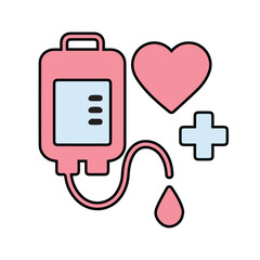 Blood donation vector icon design. World blood donation day. 8th June international blood donation. 