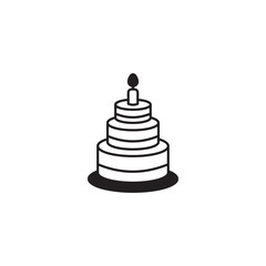 Cake icon design with white background stock illustration