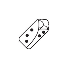 Burrito icon design with white background stock illustration