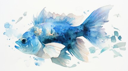 Beautiful watercolor fish illustrations