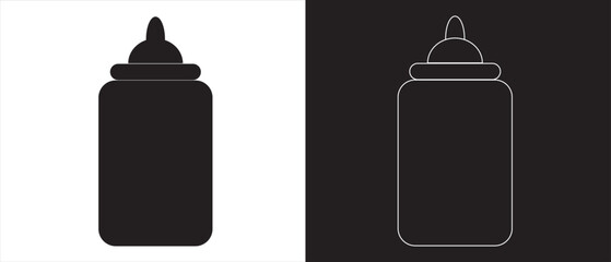 silhouette of a bottle of water icon. Bottle icon vector set. Suitable for design of soft drink, mineral water icon.