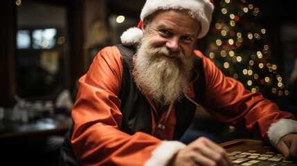 New Year's atmosphere in the casino