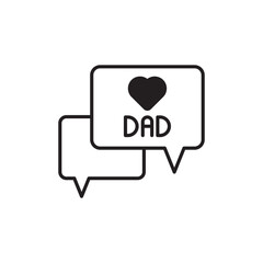 Fathers Day icon design with white background stock illustration