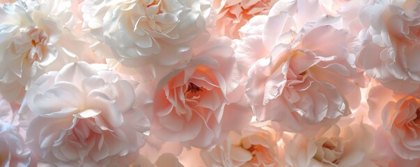 Blooming pale pink roses background