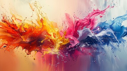 Explosive color dance: abstract paint splash art