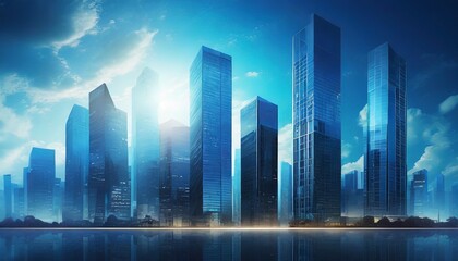 Obraz premium city skyline at night