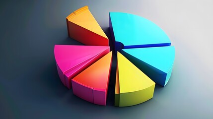 Obraz premium Versatile pie chart graphic for marketing and advertising materials.