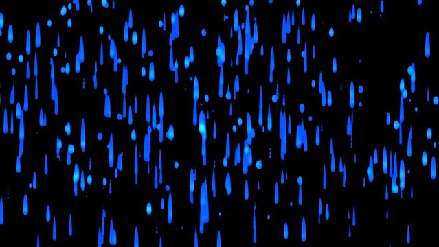 Slime Drip in Vivid Blue on Black abstract falling creative rain, bright blue slime dripping. Perfect for horror themes, rain projects, or creative work needing a spooky, slimy effect