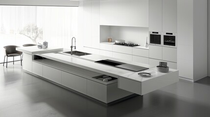 Sleek open kitchen with a minimalist design
