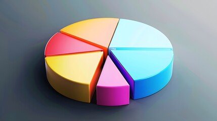 Obraz premium Abstract pie chart illustration for business reports and infographics.