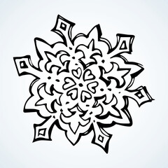 Cute snowflake. Vector freehand drawing