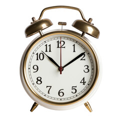 Alarm clock isolated on transparent background PNG cut out clipart.