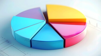 Obraz premium Versatile pie chart graphic for marketing and advertising materials.