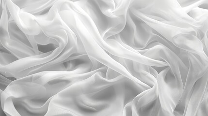 Obraz premium Abstract white fabric texture background with a smooth, blurred effect, ideal for a soft and elegant visual