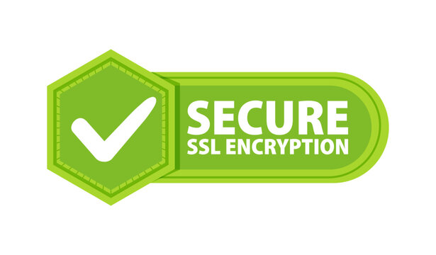 SSL secure https connection Badge with a check mark. Label or sticker