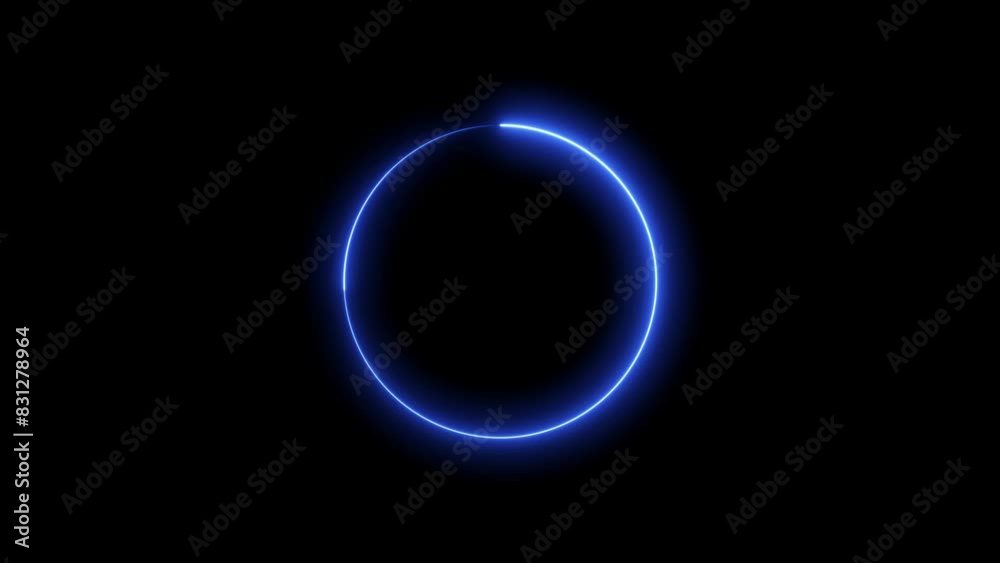 Canvas Prints abstract beautiful neon light glowing circle frame background 4k animation.