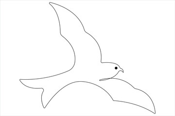  Continuous one line art drawing of cute bird simple outline vector illustration