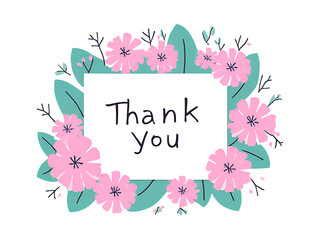 thank you card with flowers