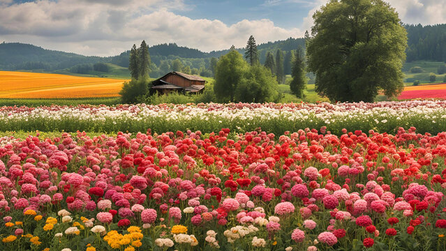 flower field in the countryside - 1