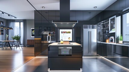 Ultra-modern open kitchen with a minimalist design