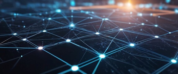 Obraz premium Abstract Digital Connections with Data and Blockchain Technology