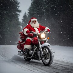 santa claus on motorcycle