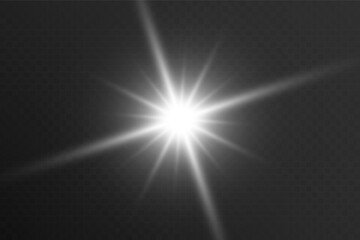 Obraz premium Spark of light.The star flashes brightly.Set of glowing effects. 