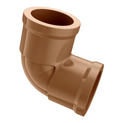 3D Asset - PVC Elbow Hydraulic Connection with Transparent Background